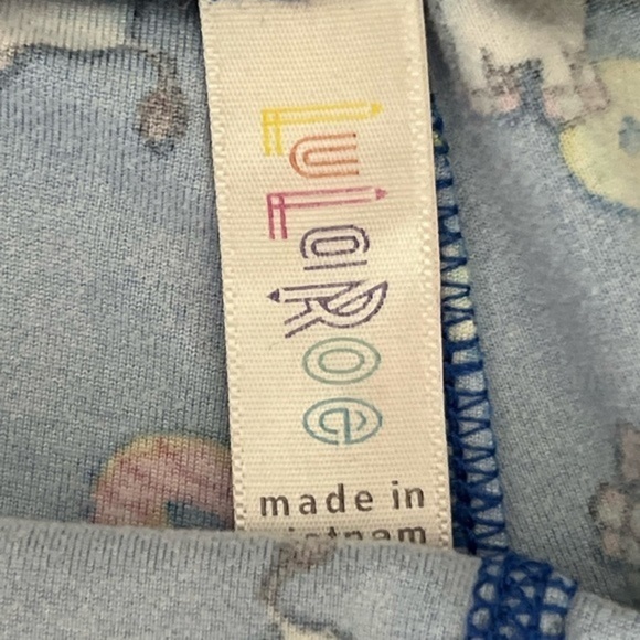 LuLaRoe Royal Blue Leggings with Unicorns & Sprinkled Donuts One-Size 0-12 - Picture 4 of 5